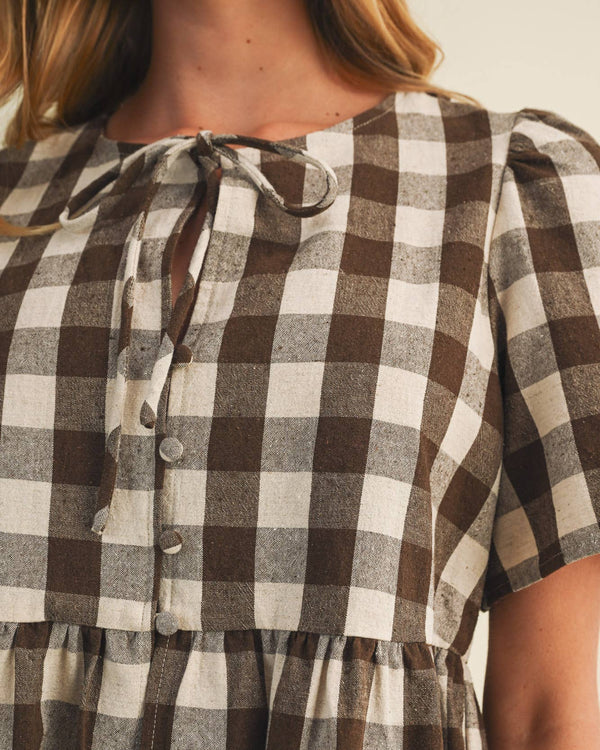 Ginger Gingham Peplum Blouse