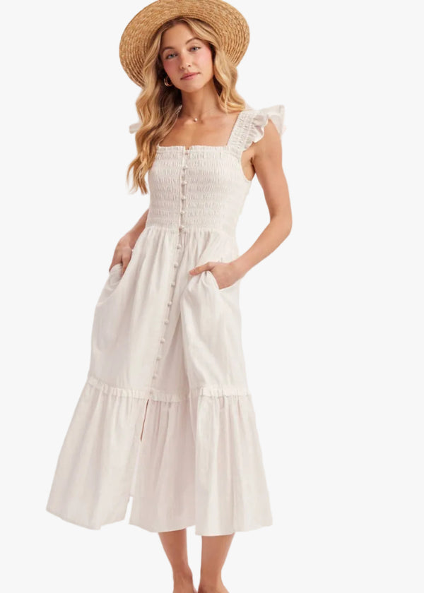 Eloah Smocked Midi Dress
