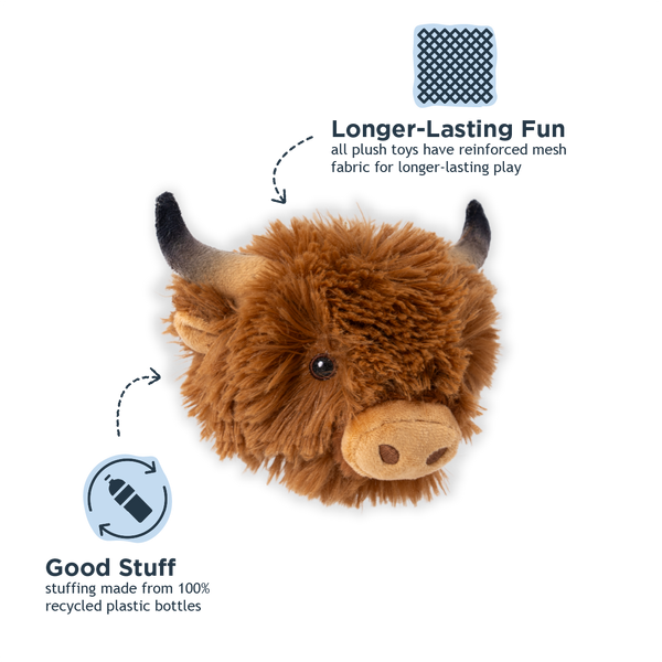 Highland Cow 2-in-1 Fetch Ball Dog Toy
