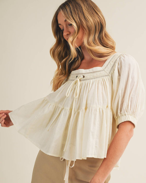 Lacey Inset Tiered Blouse