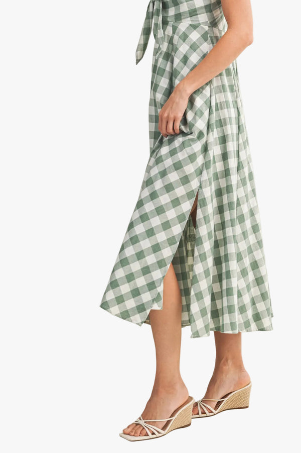 Athens Tie-Front Gingham Dress