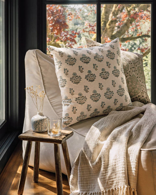 Salvia Block Print Pillow