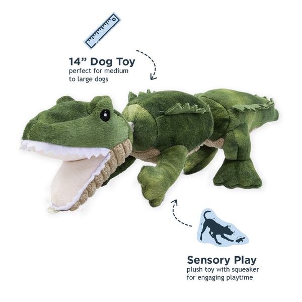 Gator Jointed Shake Dog Toy