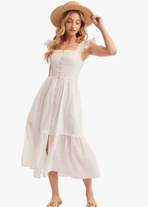 Eloah Smocked Midi Dress