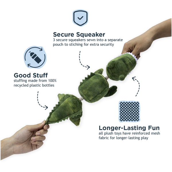 Gator Jointed Shake Dog Toy