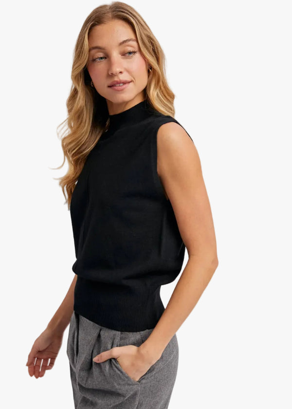 Athena Mock Neck Sleeveless Tee