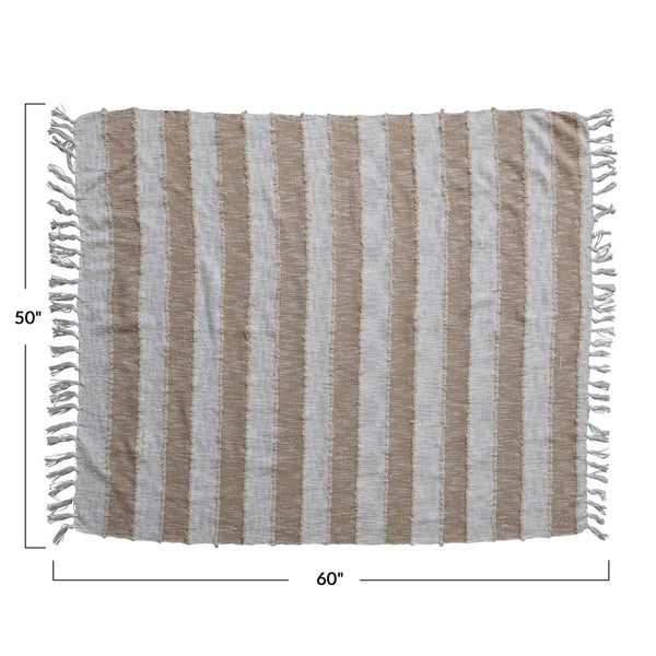 Vanna Striped Cotton Blanket