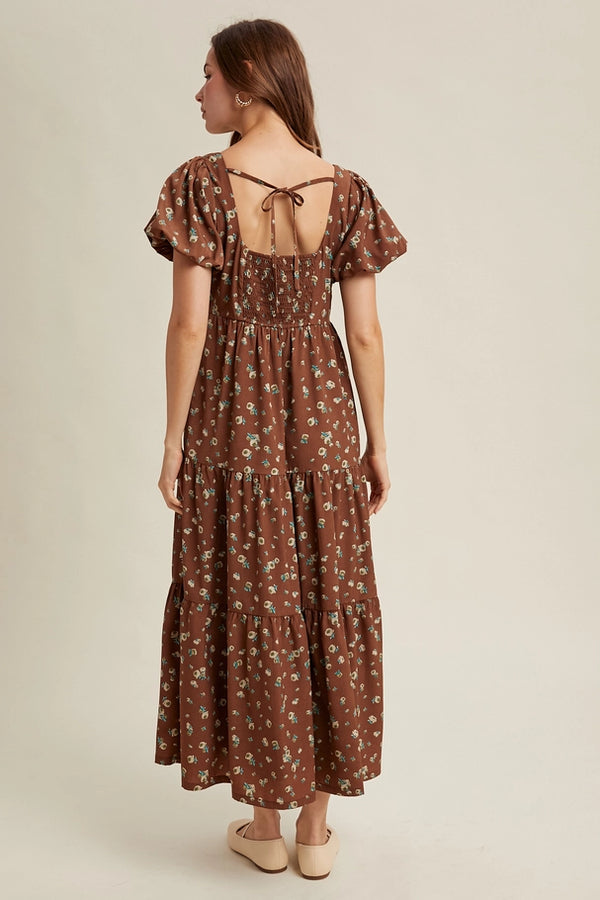 Allie Puff Sleeve Midi Dress