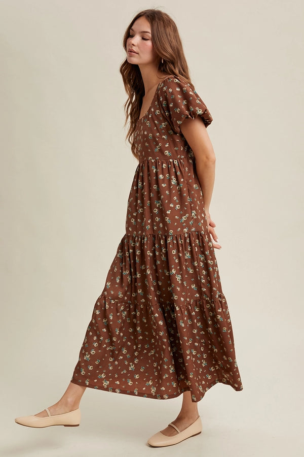 Allie Puff Sleeve Midi Dress