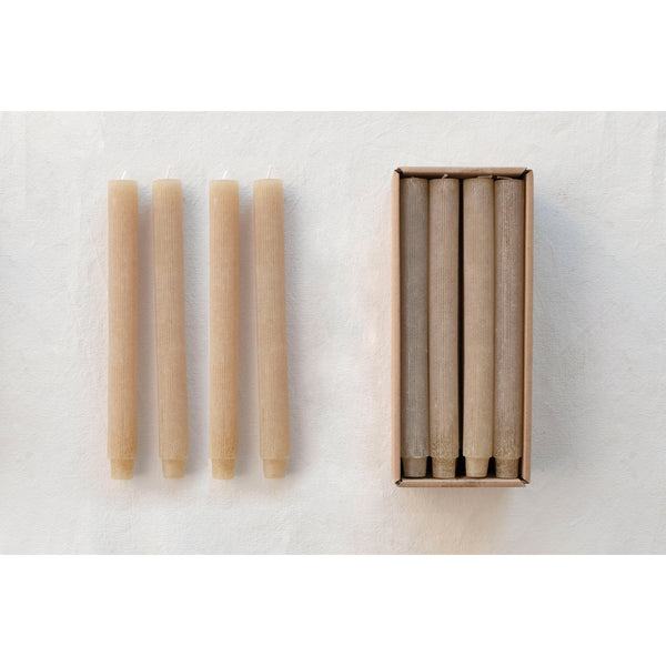 Pleated Powder Taper Candle | Linen