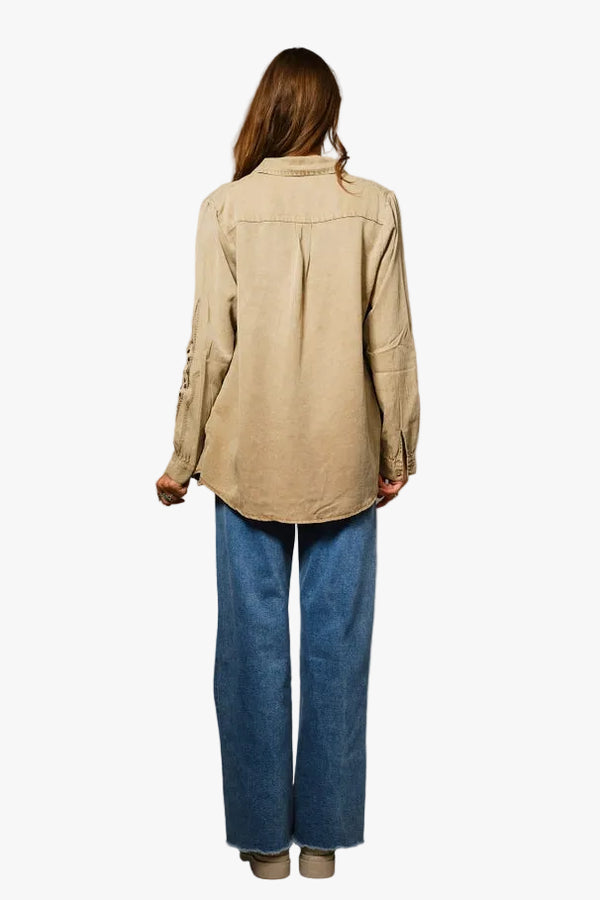 Nicolette Chambray Studded Shirts