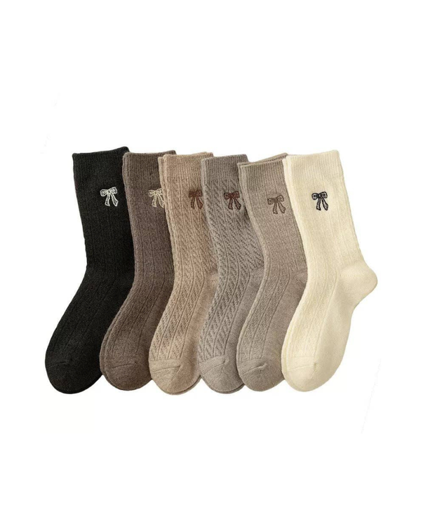 Milla Bow Embroidery Crew Sock
