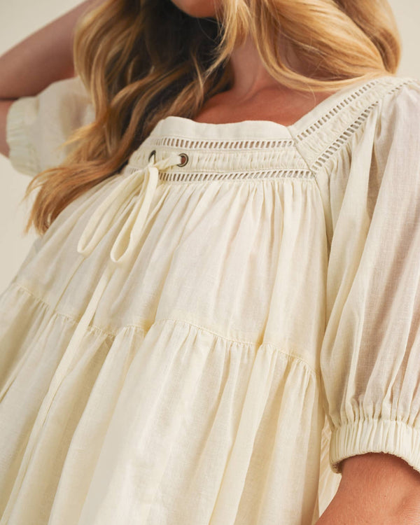 Lacey Inset Tiered Blouse