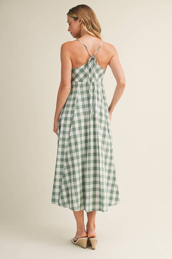 Athens Tie-Front Gingham Dress