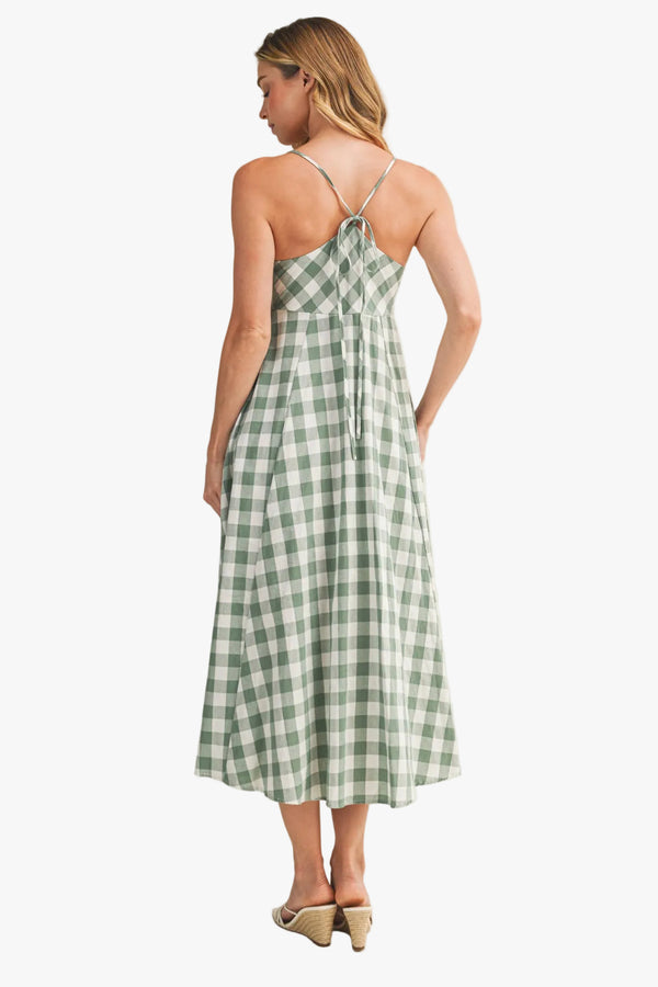 Athens Tie-Front Gingham Dress
