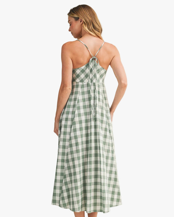Athens Tie-Front Gingham Dress