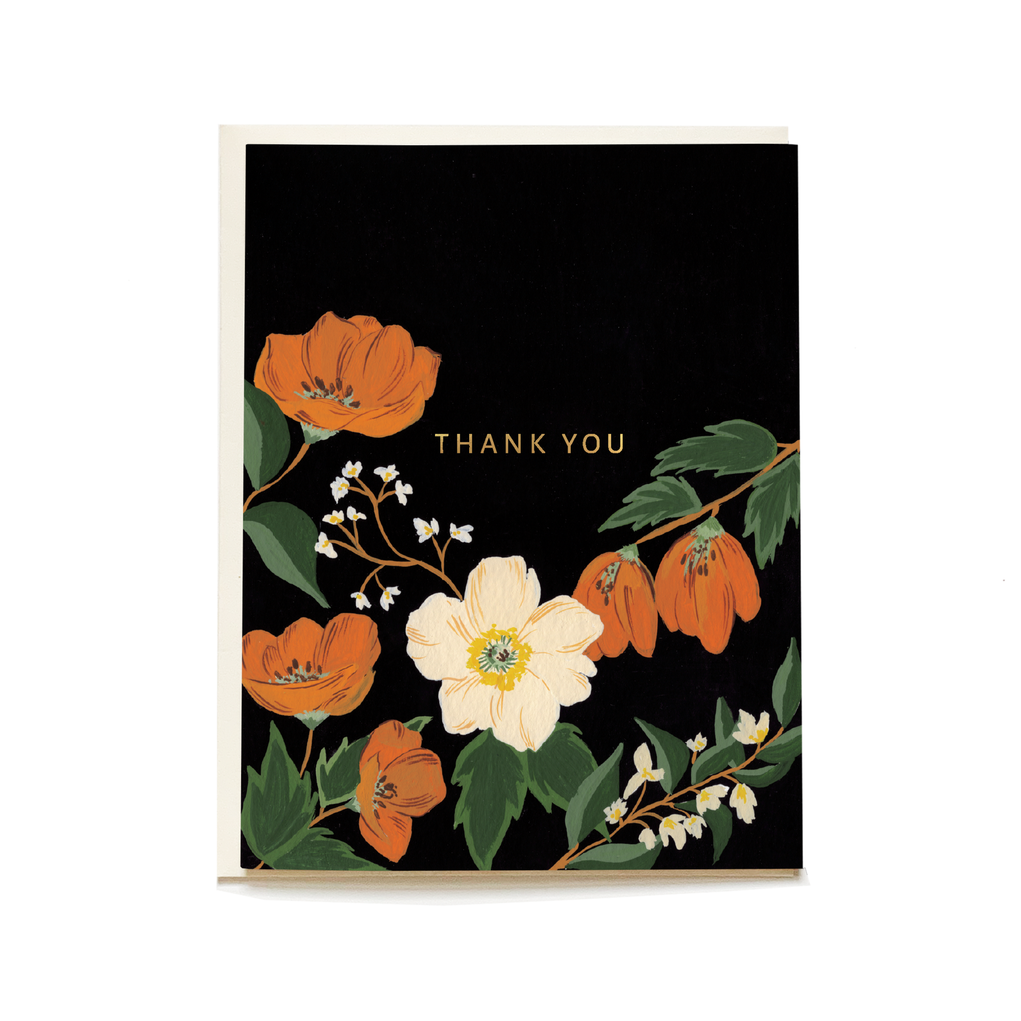 Autumn Poppy Thank You Card