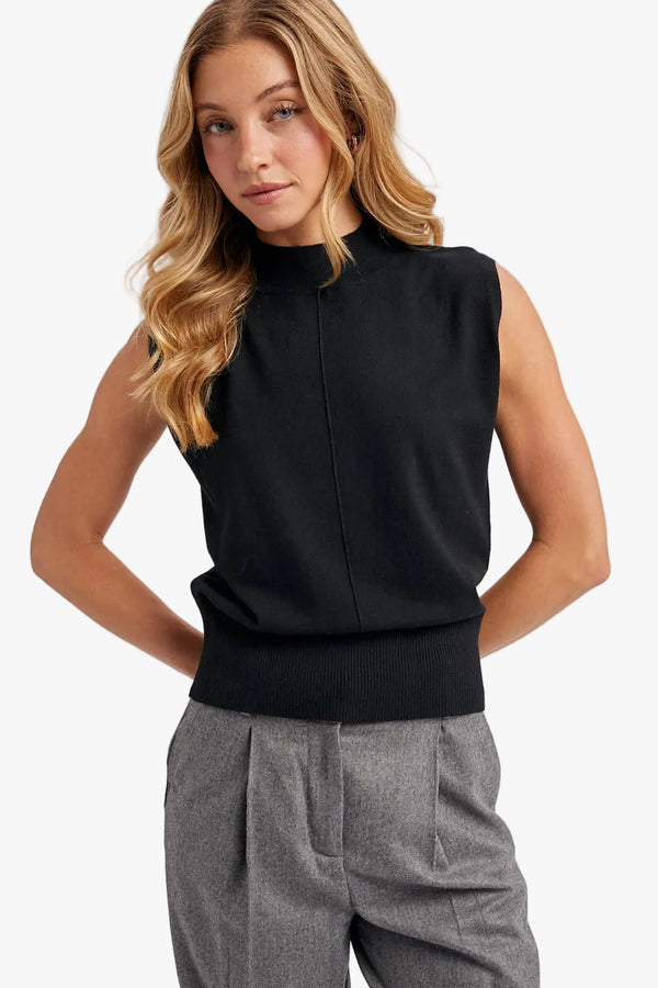 Athena Mock Neck Sleeveless Tee