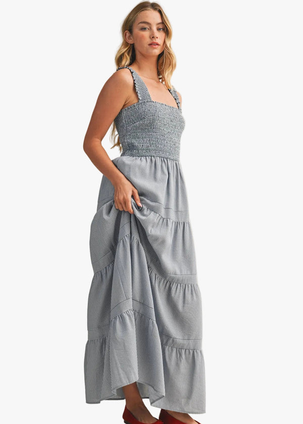 Easton Striped Tiered Dress