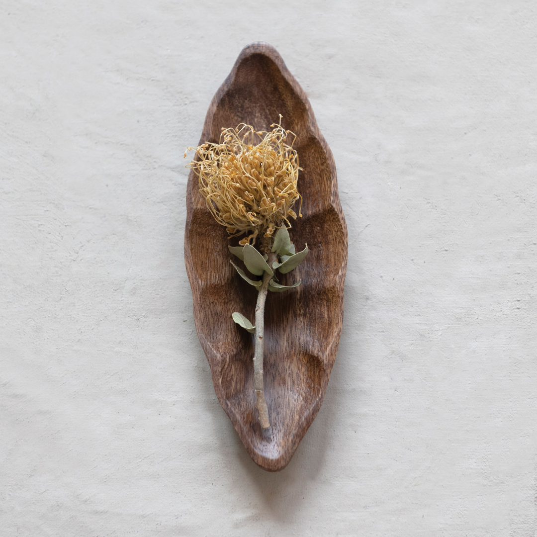 Acacia Wood Leaf Dish