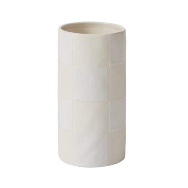 Checkerboard Vase | White