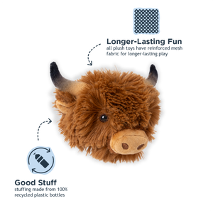 Highland Cow 2-in-1 Fetch Ball Dog Toy