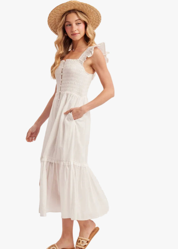 Eloah Smocked Midi Dress