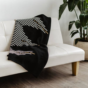 Reika Black Throw Blanket