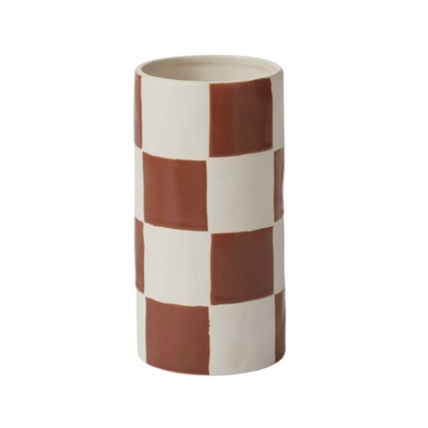 Checkerboard Vase | Brown