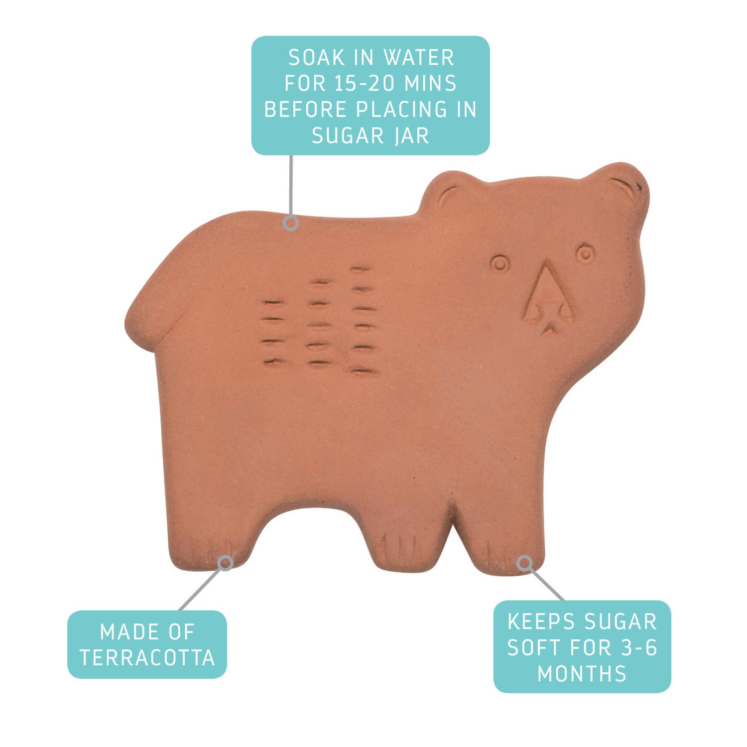 Boris Bear Terracotta Sugar Saver