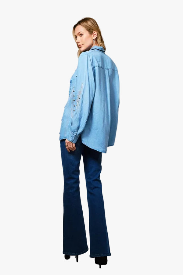 Nicolette Chambray Studded Shirts