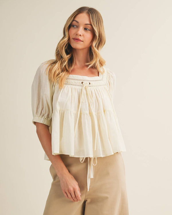 Lacey Inset Tiered Blouse