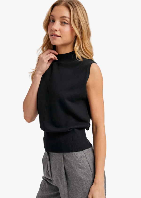 Athena Mock Neck Sleeveless Tee