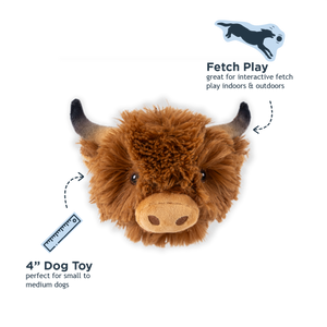 Highland Cow 2-in-1 Fetch Ball Dog Toy