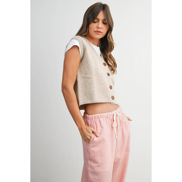 Kelsi Button-Up Sleeveless Vest