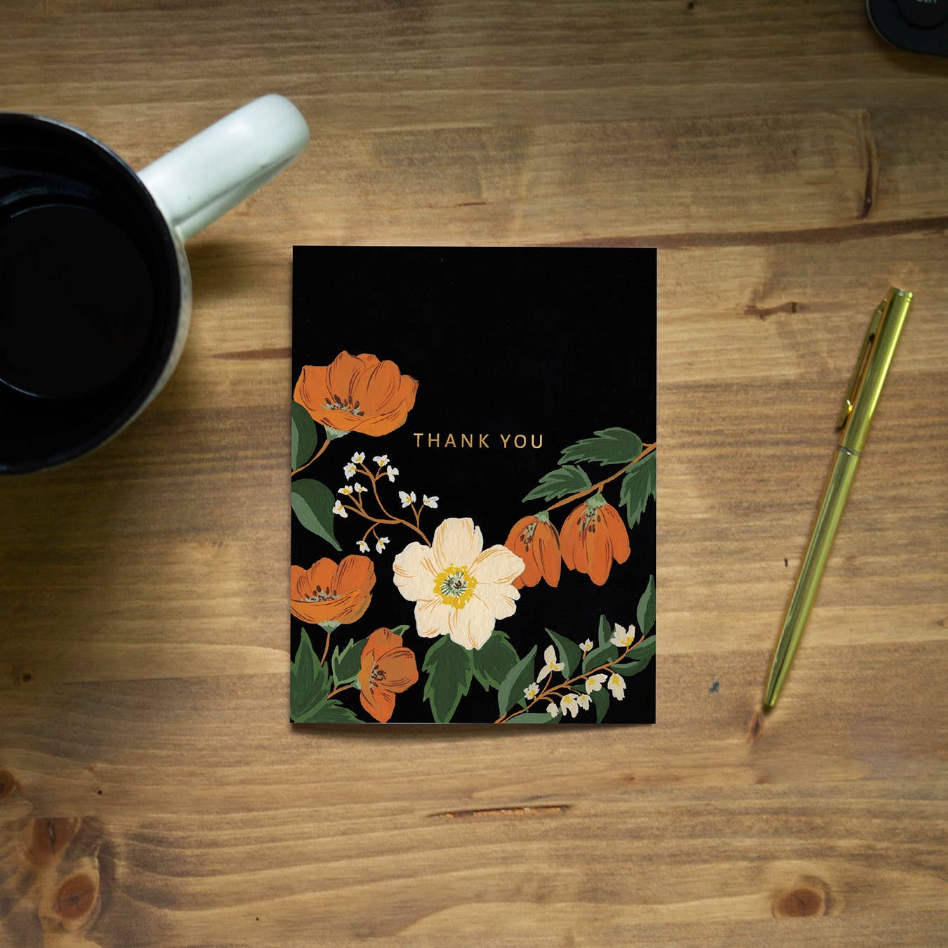 Autumn Poppy Thank You Card