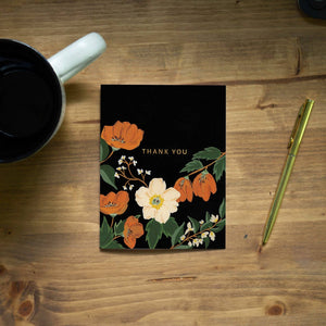 Autumn Poppy Thank You Card