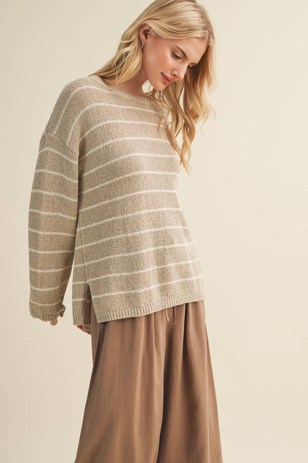 Beau Striped Drop Sleeve Sweater