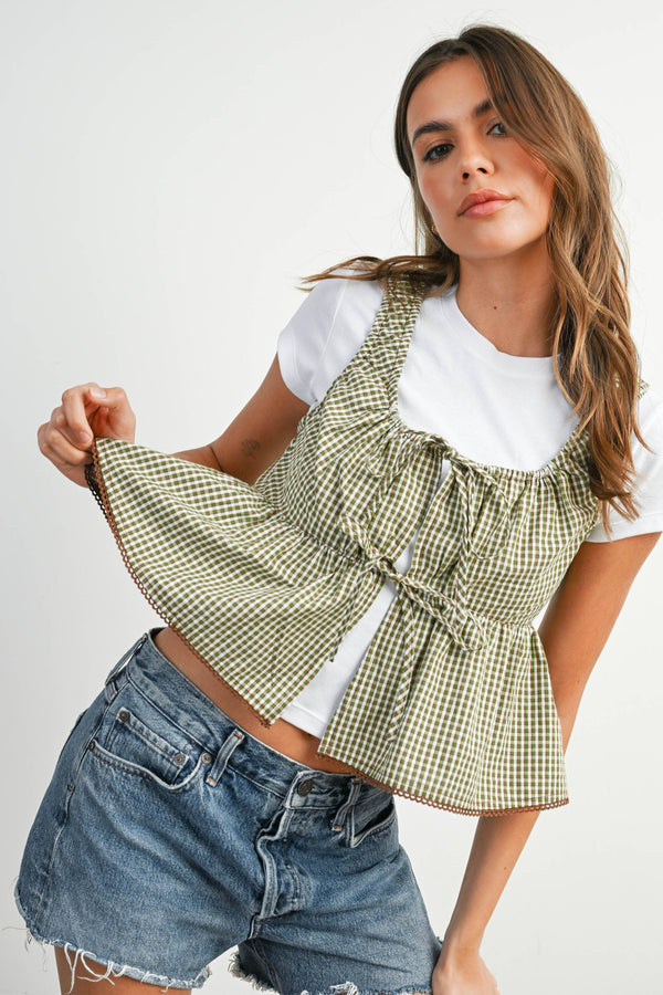 Marci Tie-Front Peplum Top