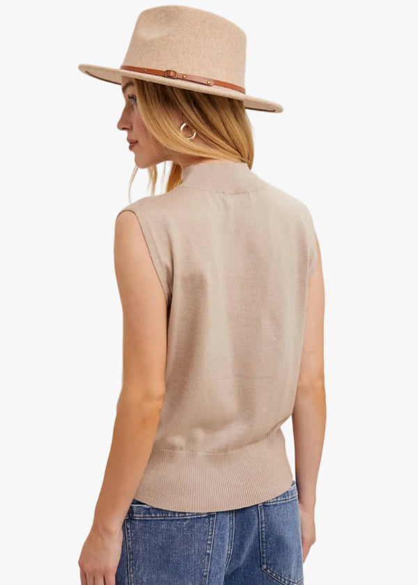 Athena Mock Neck Sleeveless Tee