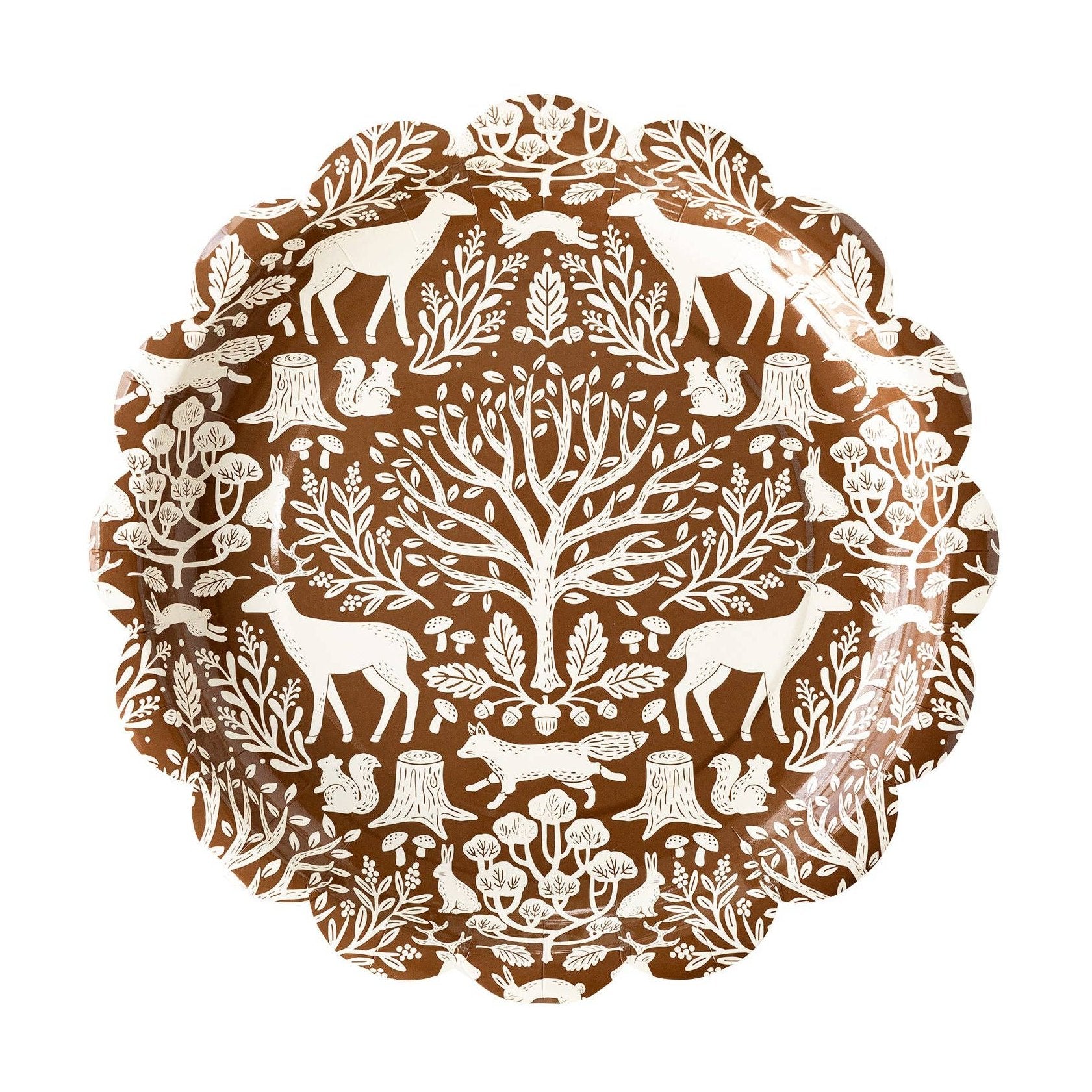 Woodland Toile Paper Plate