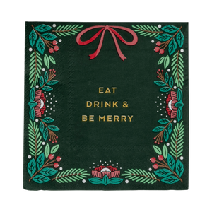 Eat Drink & Be Merry Cocktail Napkin