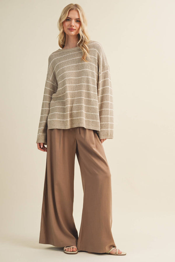 Beau Striped Drop Sleeve Sweater