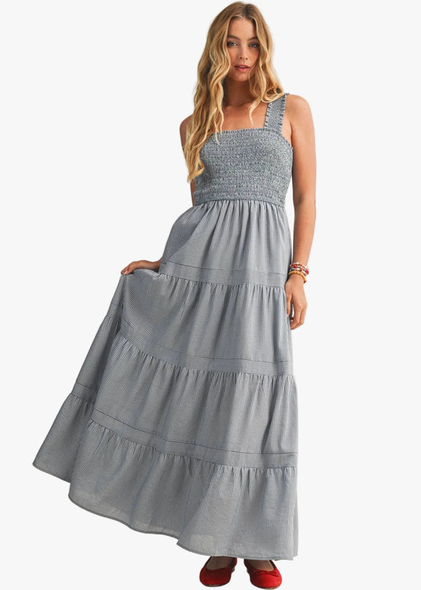 Easton Striped Tiered Dress