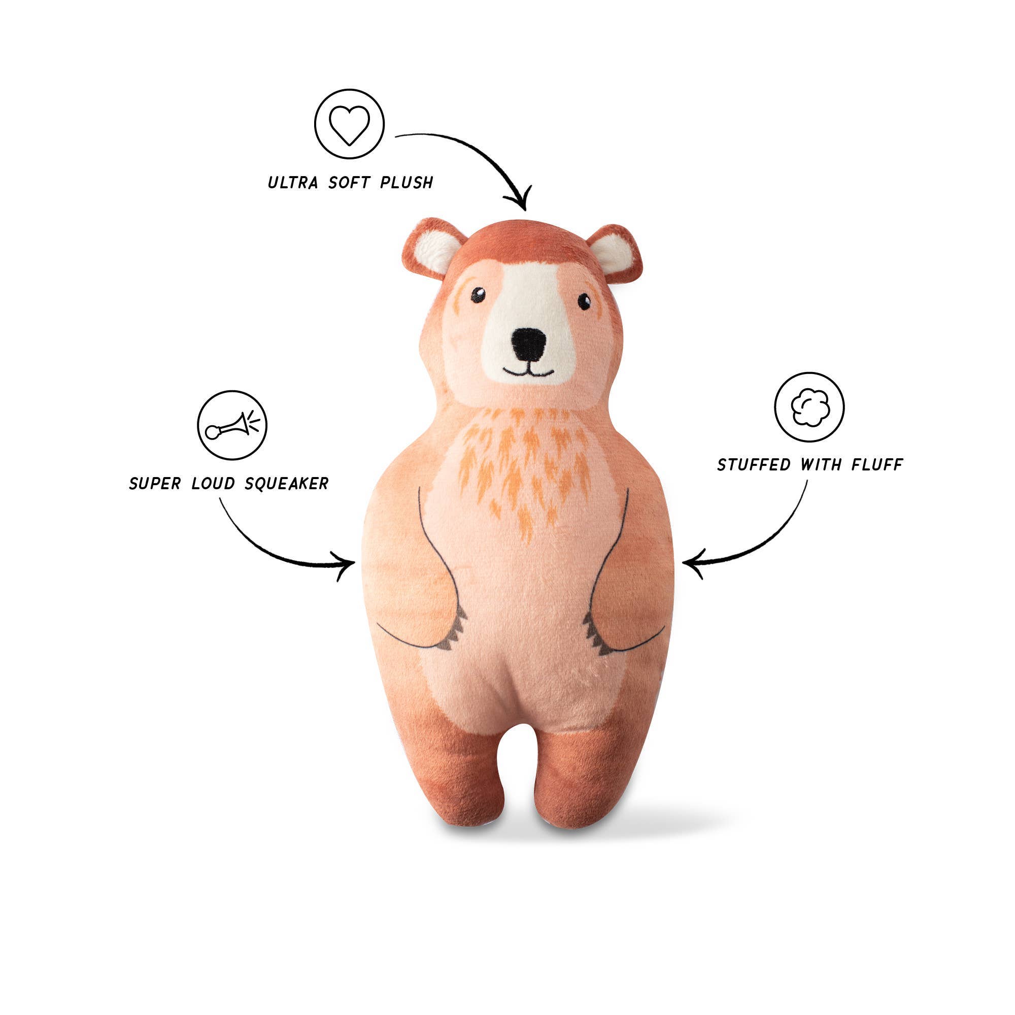 Grin and Bear It Plush Dog Toy