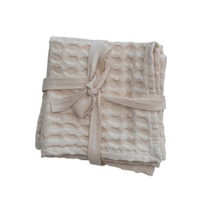 Cream Waffle Dish Towel Set