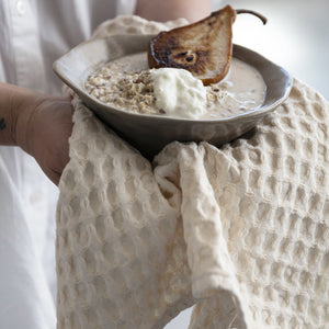 Cream Waffle Tea Towel