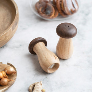 Mushroom Wood Salt & Pepper Set