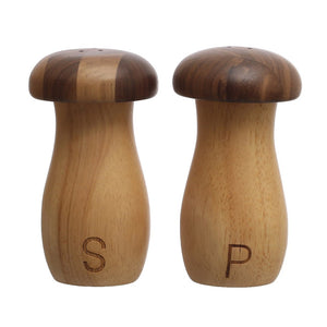 Mushroom Wood Salt & Pepper Set