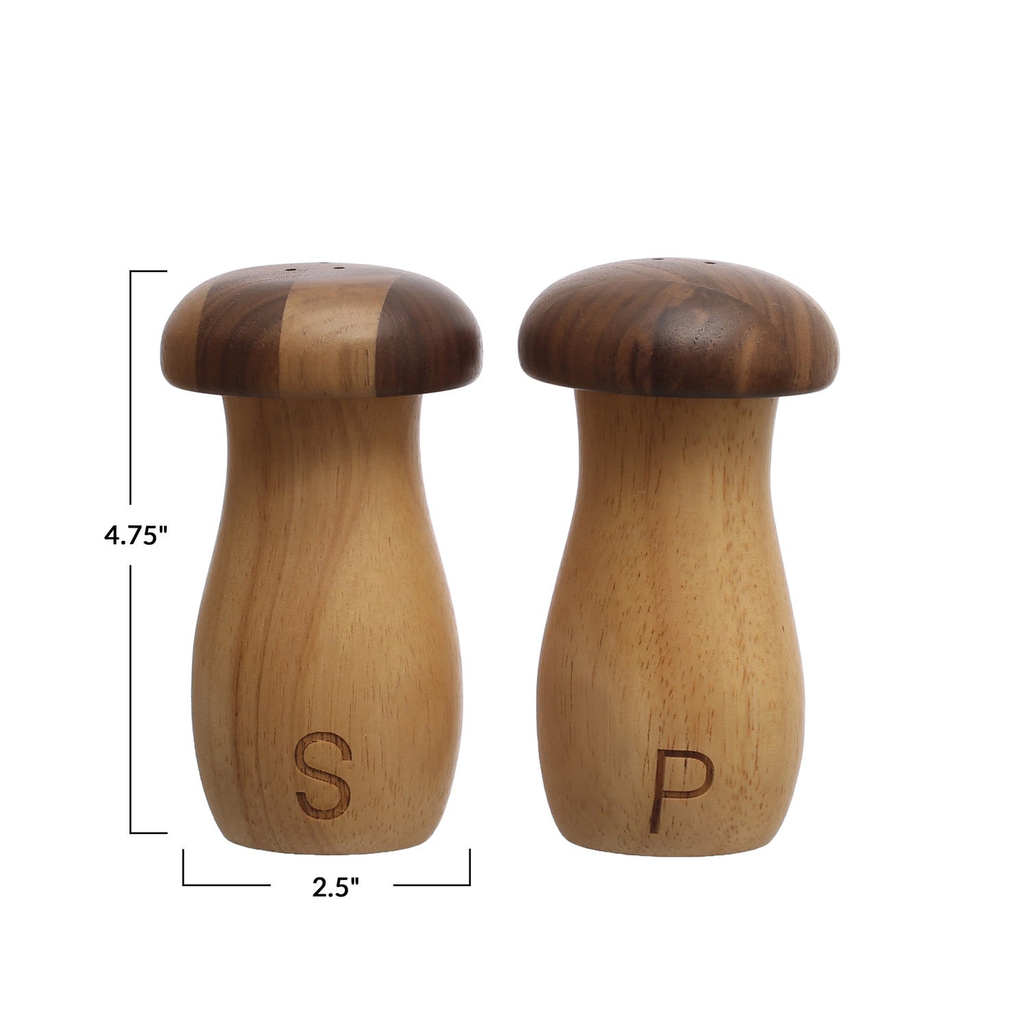 Mushroom Wood Salt & Pepper Set